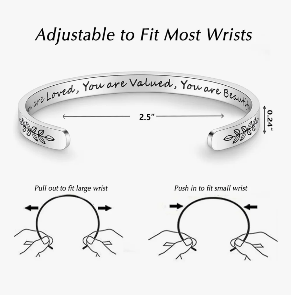 Elegant Silver Leaf Engraved Bracelet